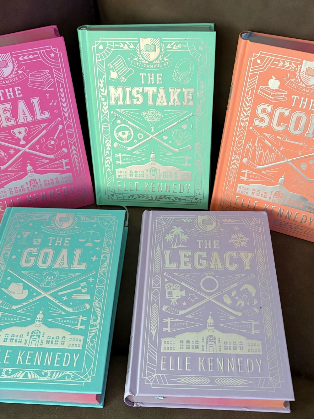 Elle Kennedy Hardcover Book Set - Pastel Mix (Mint, Teal, Coral, Lavender, Pink)